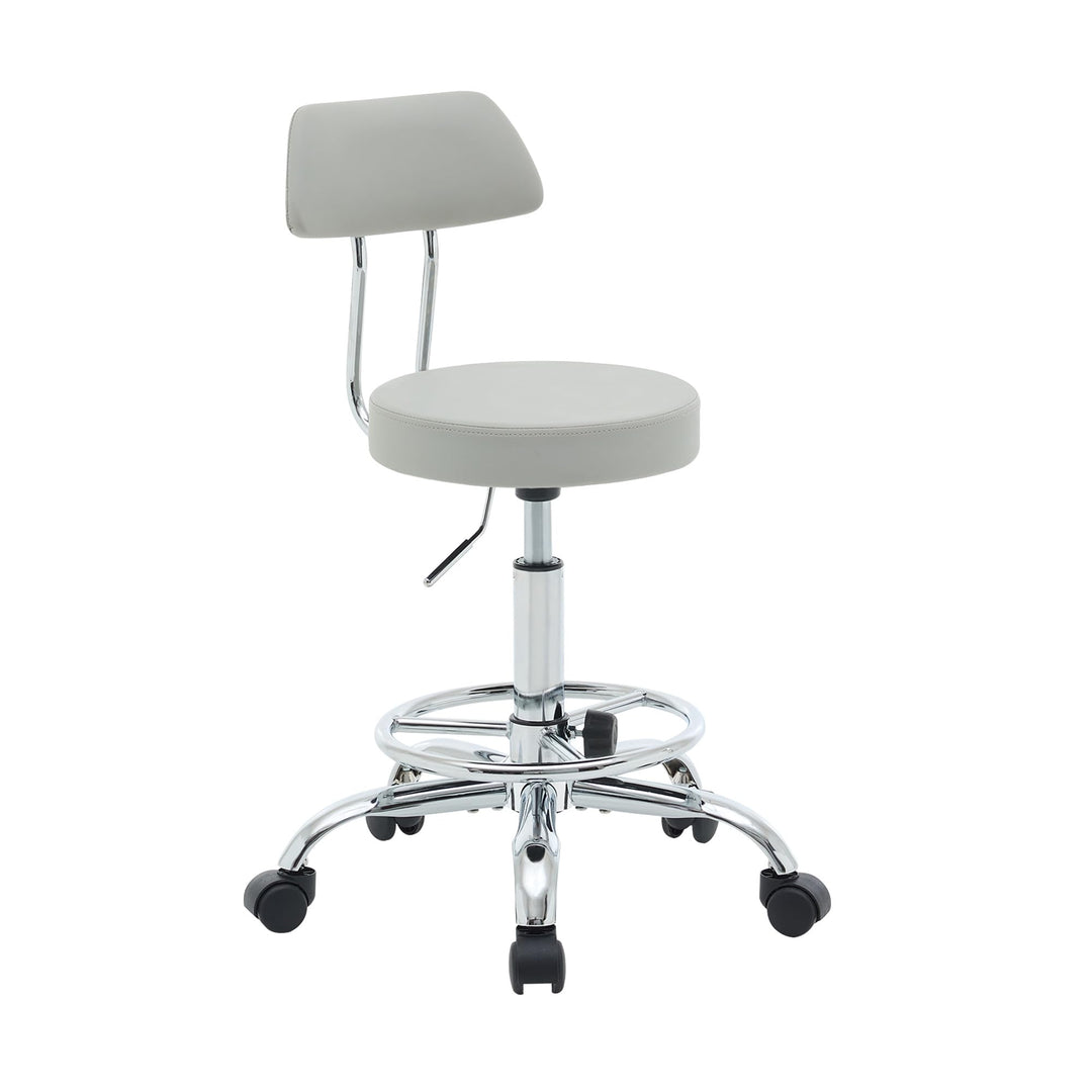 FIRAVOE Ergonomischer Büro-Zeichenstuhl, höhenverstellbarer Rollhocker mit Fussstütze 49,5–67,6 cm,