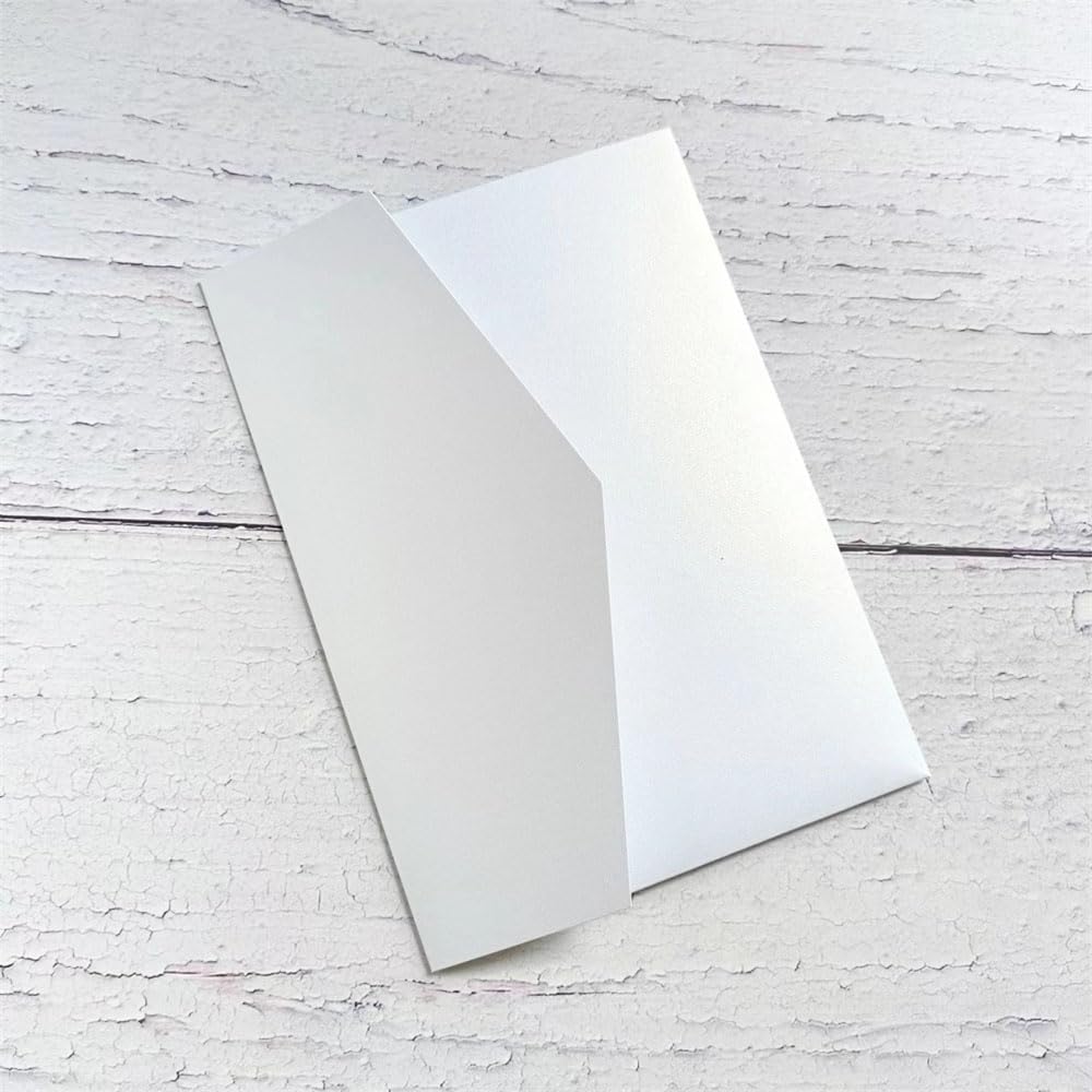 Weisse Briefumschläge für Hochzeitseinladungen aus schimmerndem Perlmuttpapier, 25 Stück (Perlweiss)
