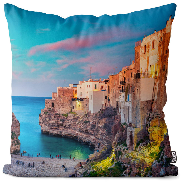 VOID Italien Polignano Hafen Kissenbezug Kissenhülle Sofakissen Kissen Deko Outdoor-Kissen Dekokisse