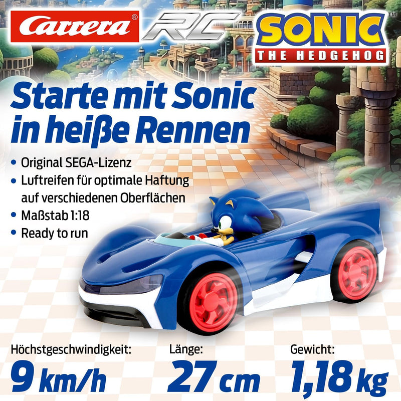 Carrera RC Team Sonic Racing - Sonic | Ferngesteuertes Auto | Rennboliden mit LED-Scheinwerfer | 27