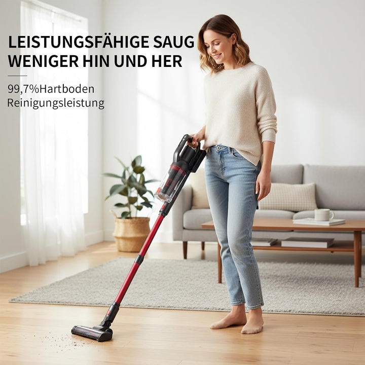 Akku-Staubsauger, Handstaubsauger mit verwicklungsfreiem Design, bis zu 45 Minuten Laufzeit, Starke