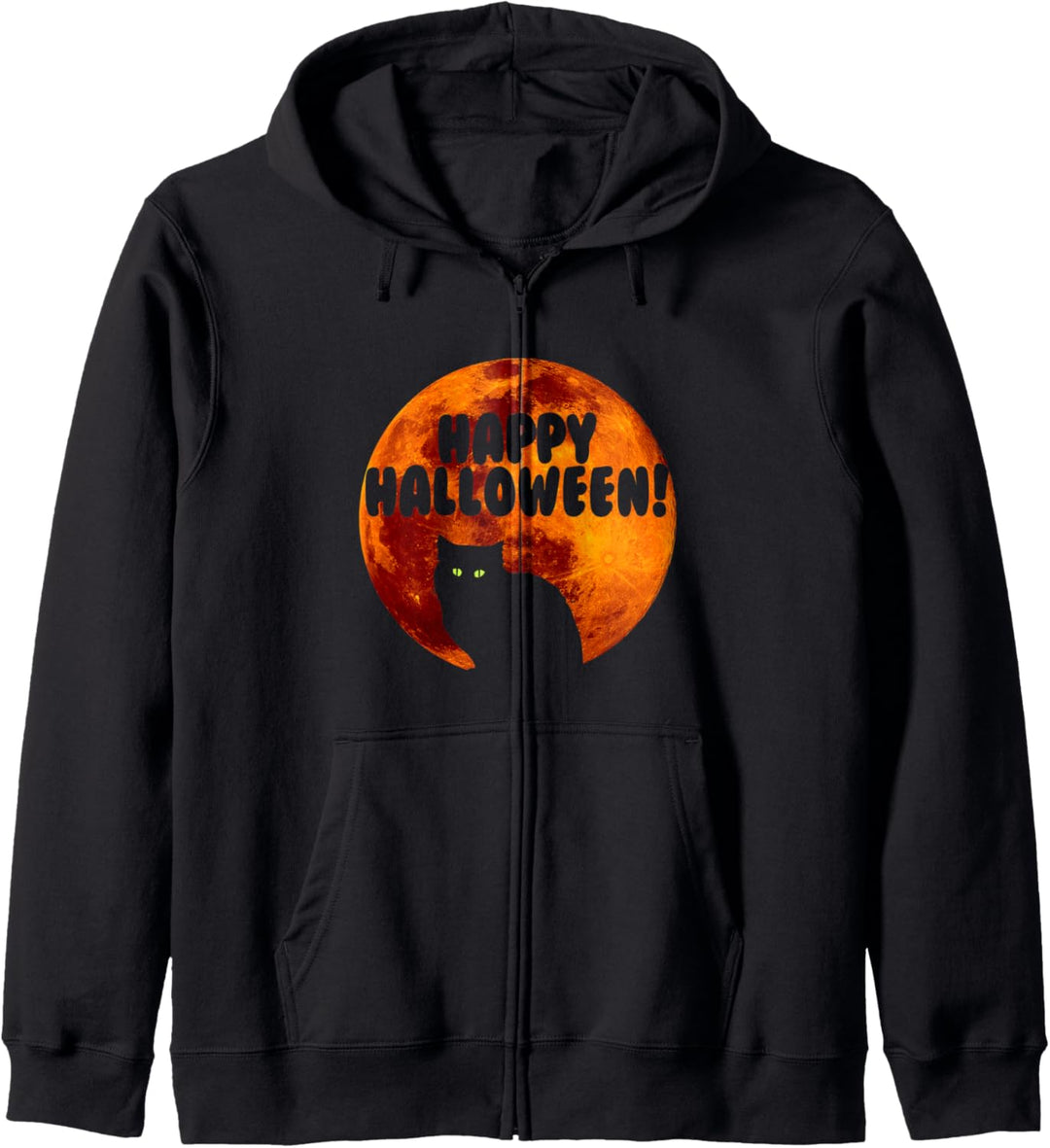 Black Cat | Full Blood Moon | Happy Halloween Kapuzenjacke