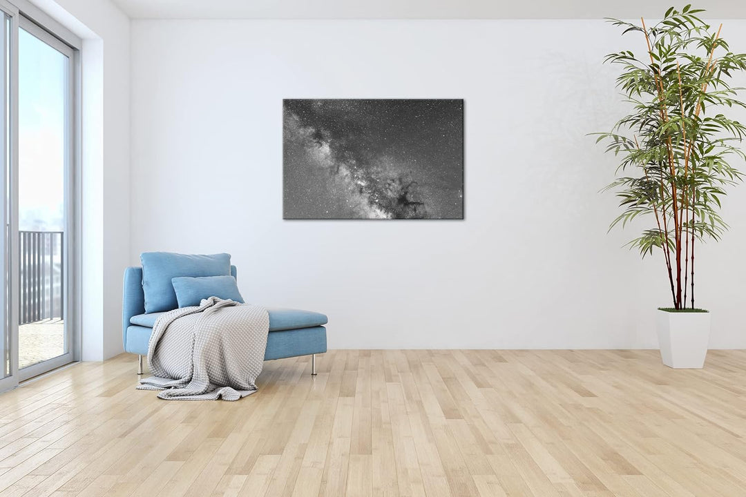 deyoli die faszinierende Milchstrasse am Nachthimmel Effekt: Schwarz&Weiss, Format: 80x60 als Leinwa