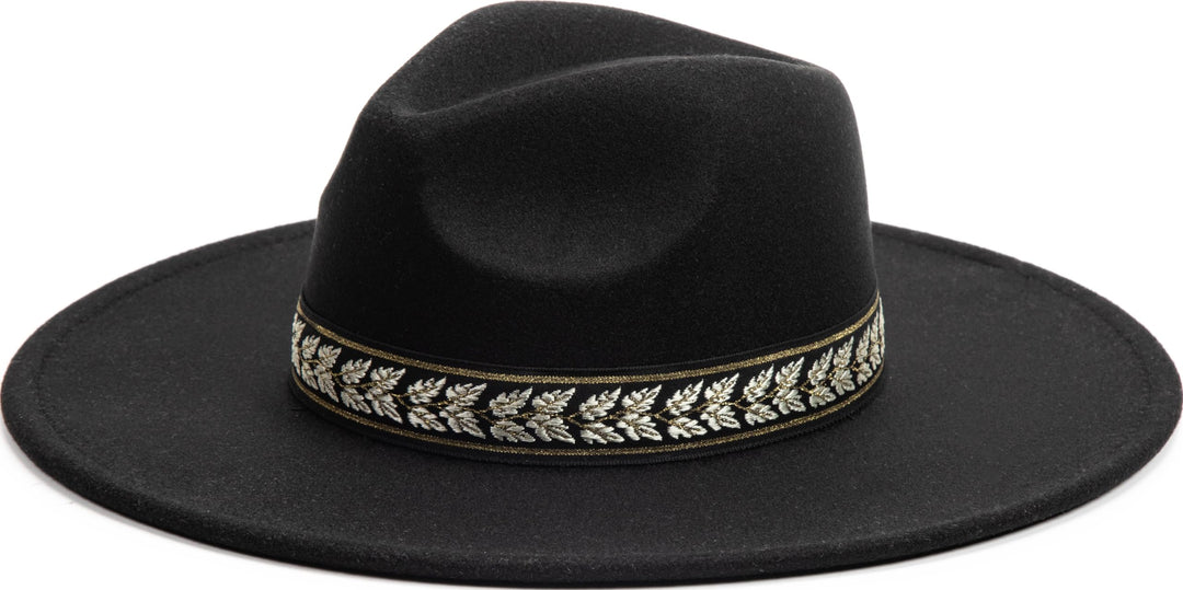 Fashion You Want Damen Filzhut Fedora Hut breite Krempe Festival Karneval OutfitBoho Band Fedora Bre
