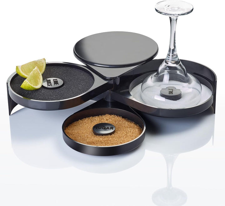 Westmark Glasumrander Meggy – praktisches Bar-Zubehör zum Garnieren von Cocktail-Gläsern, 3 Fächer f