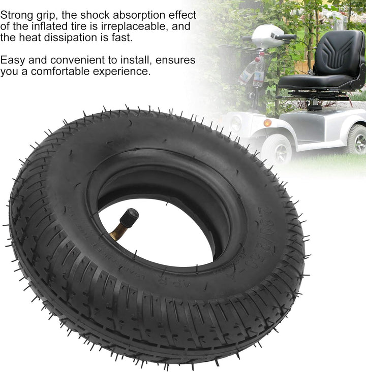 Alomejor Scooter Wheel Reifen Innenschlauch Schlauchreifen 2.80‑2.50‑4 für Elektroroller-Ersatzrad