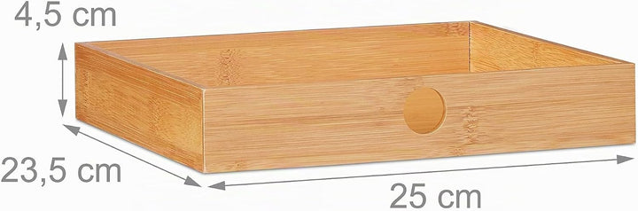 Relaxdays Monitorständer, aus Bambus, Bildschirmerhöhung mit 2 Schubladen &amp; Ablagen, Schreibtisch, H
