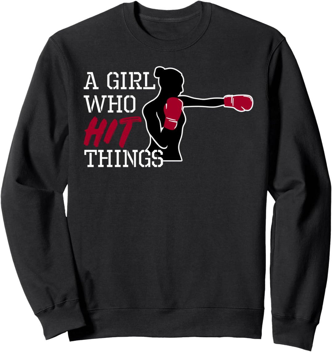 Frauen Boxen Kickboxen Handschuhe Damen Mädchen Geschenk Sweatshirt
