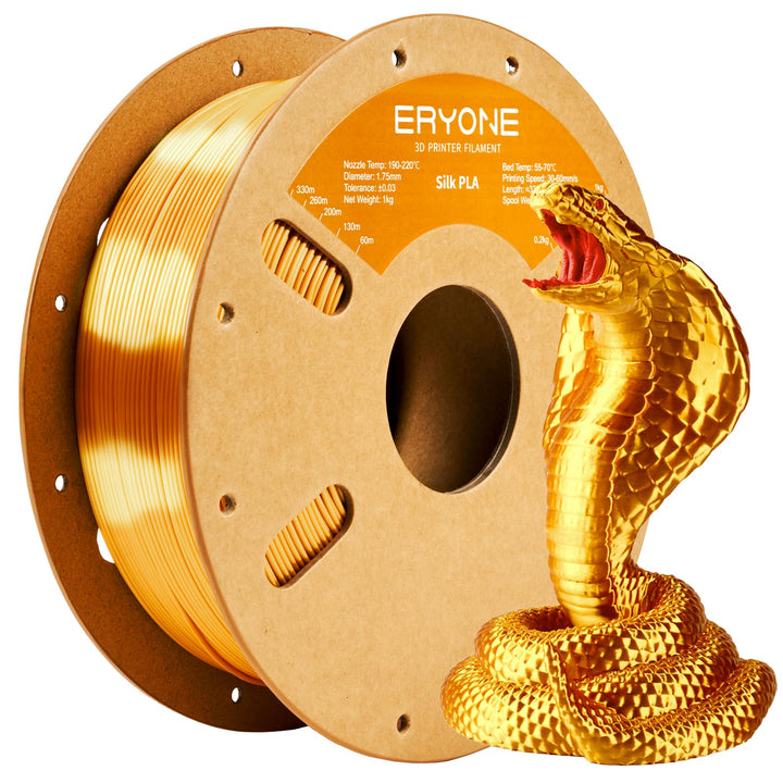 ERYONE Silk PLA Filament 1.75 mm, 3D-Drucker Filament PLA, 0,03 mm, 1 kg/Spule, Seide Golden Silk PL