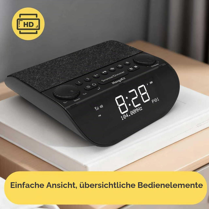 UP-Pro DAB+ Radiowecker, ASA Notfallwarnfunktion, UKW-Radio, Extra lauter 90 dB Weckalarm für Tiefsc