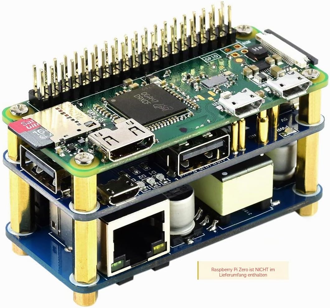 IBest PoE Ethernet/USB HUB HAT with Box for Raspberry Pi Zero/Zero W/Zero WH,Power Over Ethernet USB
