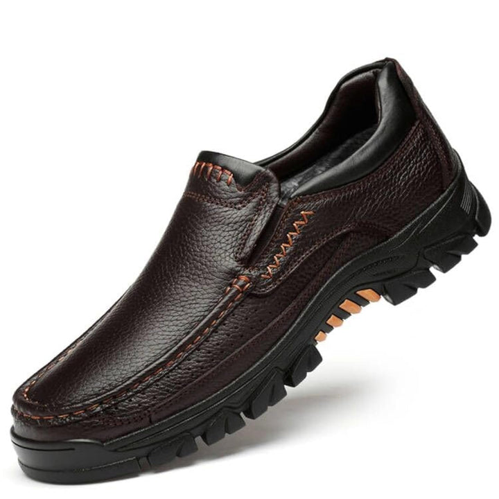 WNUKATO Herrenschuhe Bequemer Slip-on-Loafer Lederschuhen für Arbeit und Business Casual 39 EU Braun