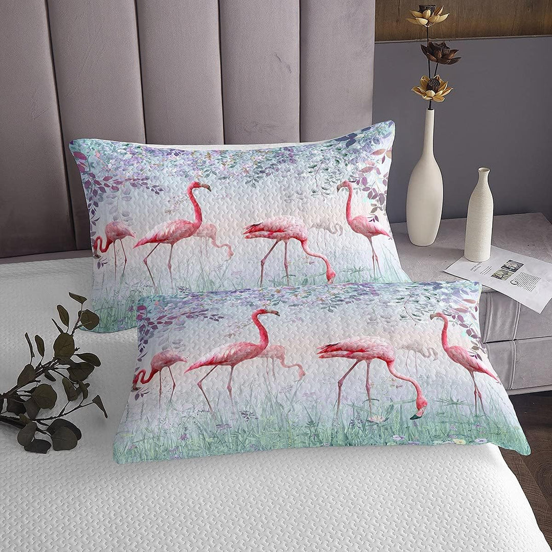 Flamingo Tagesdecke 220x240, Rosa Flamingo Bettwäsche Set Hawaiian Tropical Bird Animals Bettdecke S