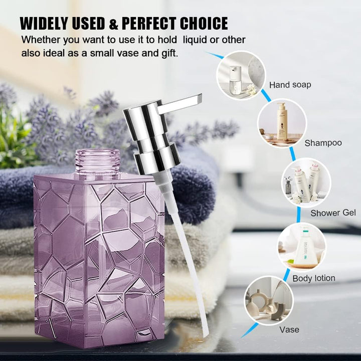 2 Stück Seifenspender, 340 ml, Acryl, Flüssiglotion, Handspender mit Pumpe, wiederverwendbar für Bad