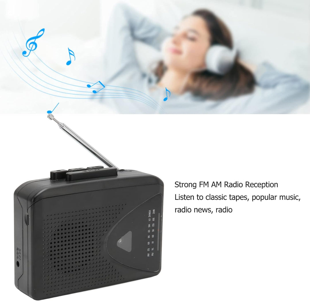 Retro-Kassettenspieler, Tragbarer Kassettenspieler, UKW-AM-Radioempfang, 2 AA-Batterien oder USB-Net