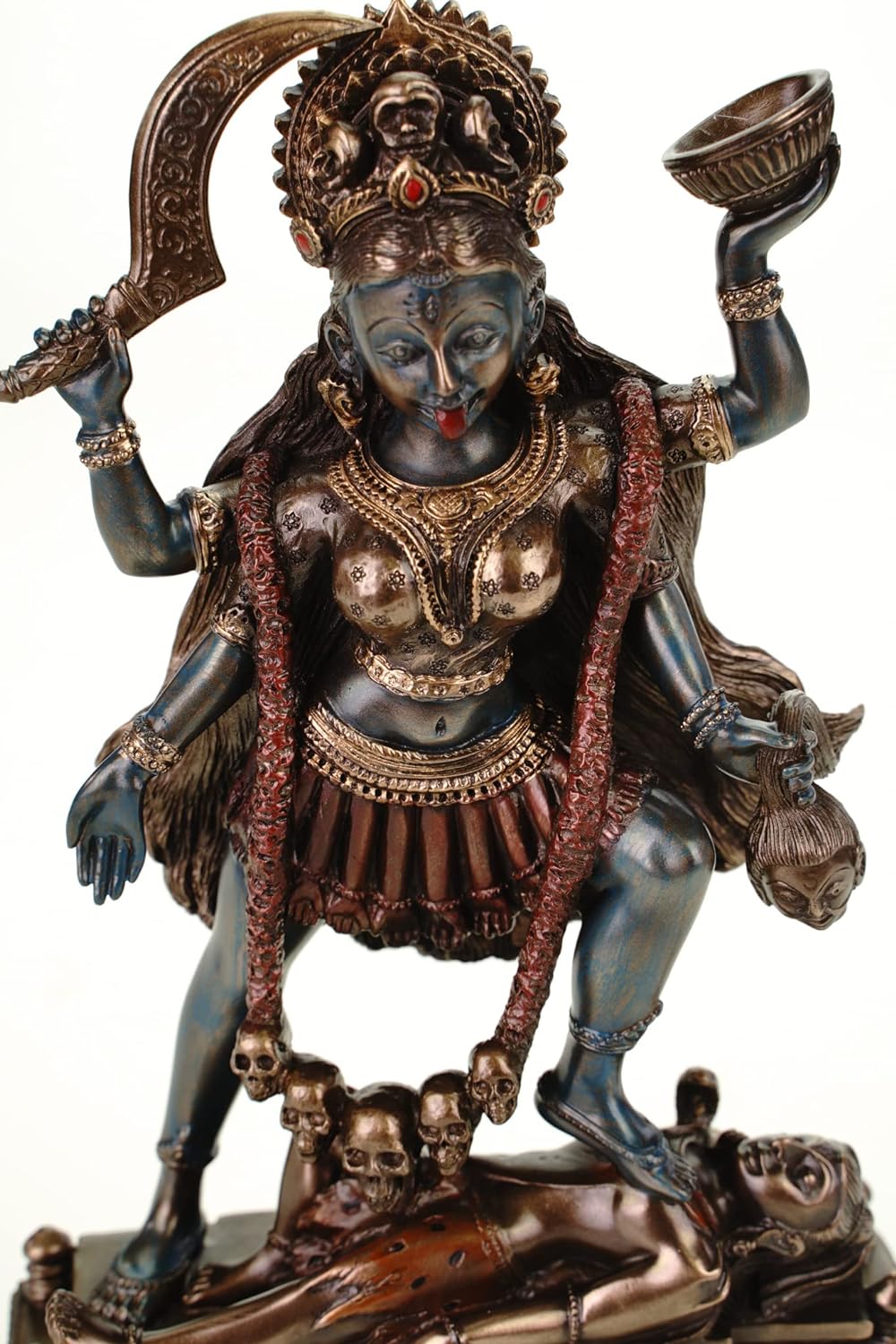 Veronese 708-7535 Figur Kali Indische Göttin des Todes Shiva bronziert Skulptur 20 cm