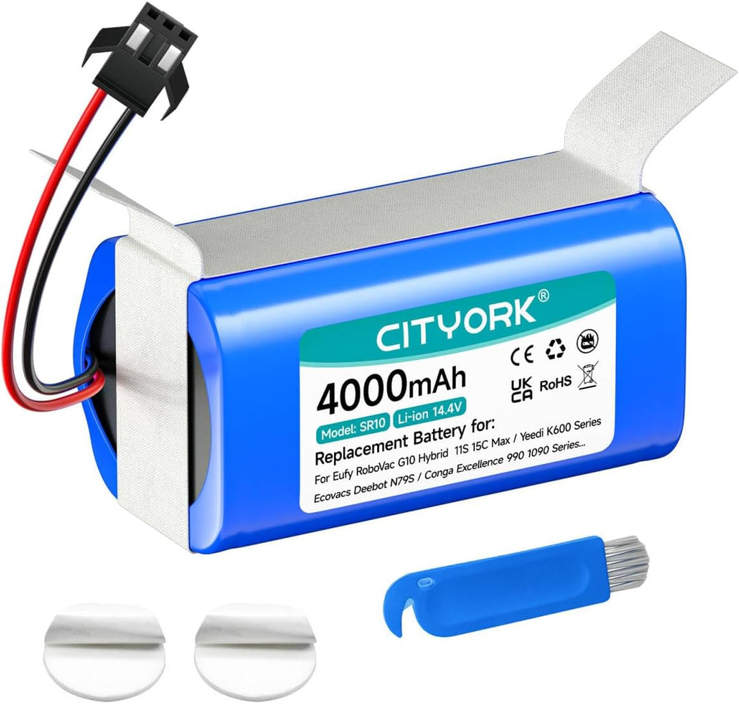 CITYORK Li-ion 2800mAh Akku für Tikom G8000 L9000, für Proscenic 850t, für Yeedi K600 K650 K700, für