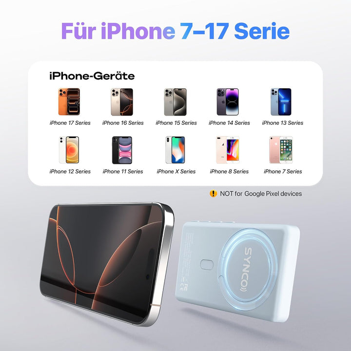 SYNCO XView Handy Selfie Monitor mit Touchscreen für iPhone 7-17 & Samsung, Magnetischer Smartphone
