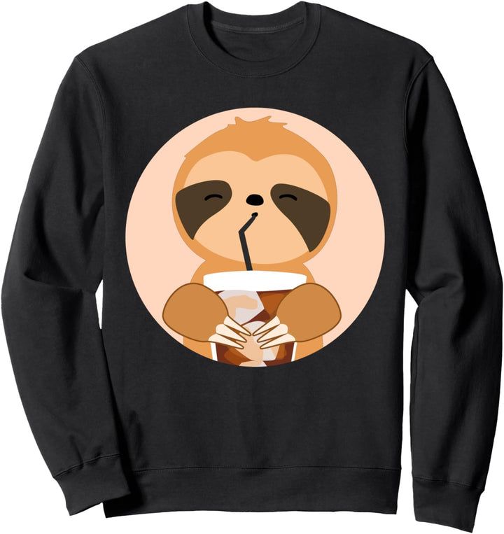 Süsses Faultier mit Softdrink - Alltag Sweatshirt