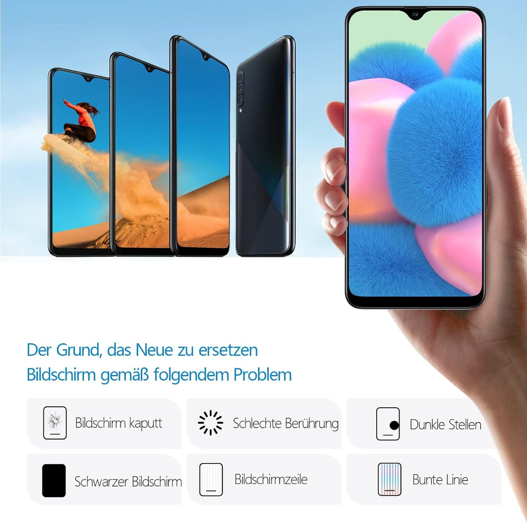 RongZy Ersatz Display Kompatibel für Samsung Galaxy A30S A307 Touchscreen Bildschirm Digitizer Glas