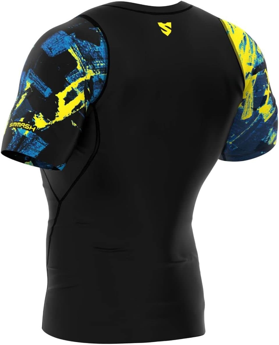 SMMASH Kompressionsshirt für Herren Compression Shirt Kurzarmshirt Sportshirt Funktionsshirt XS Cray