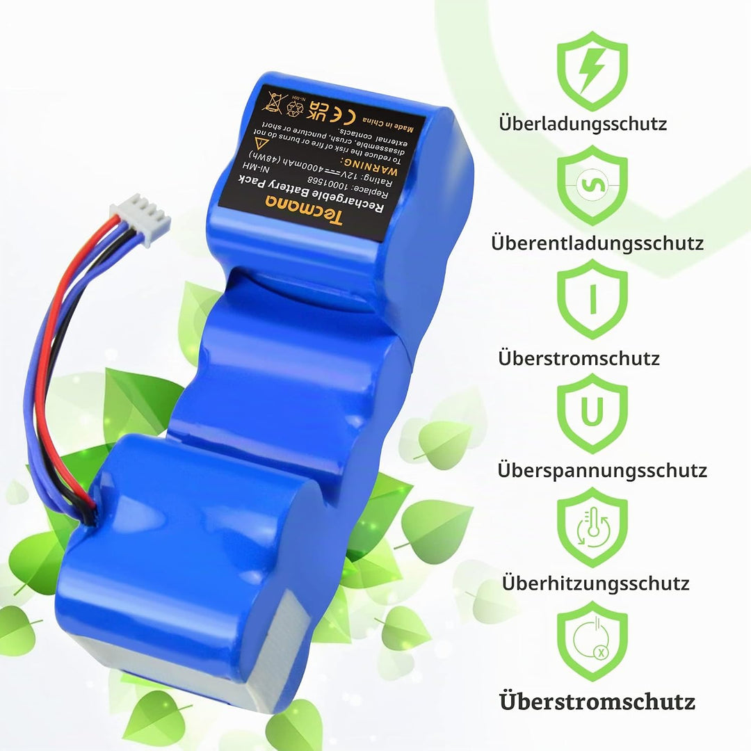 12V 4000mAh Ersatzakku für ECOVACS Deebot 900, 700, M88, DE33, DE35, DG710, DG716 OZMO 610, 901, 902