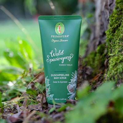 PRIMAVERA Waldspaziergang Duschpeeling 200 ml – Körperpeeling, Naturkosmetik – Zeder, Zypresse Duft