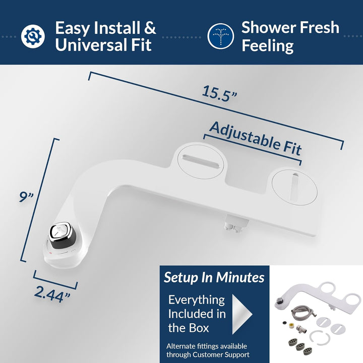 Bio Bidet, schmaler Rand, universelle Passform, nicht elektrisch, Bidet-WC-Aufsatz 1 Pack Komfort-Ko