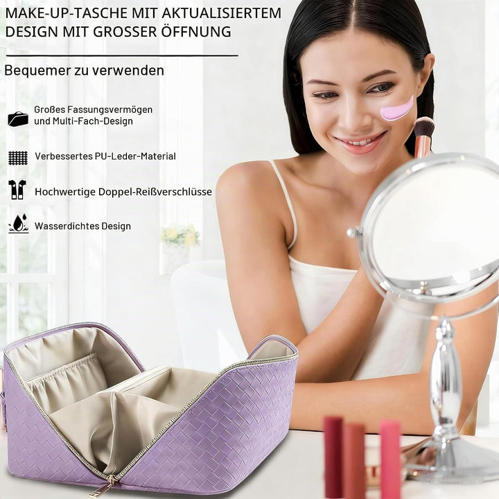 Reise Kosmetiktasche Damen mit Grossem,Tragbare Reise Make Up Tasche,Wasserdichter Schminktasche kul