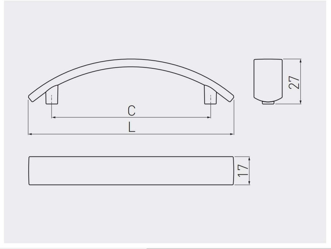 GTV 1 Möbelgriff UZ-14 Chrom Lochabstand 96mm