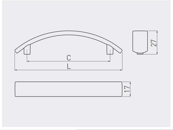 GTV 1 Möbelgriff UZ-14 Chrom Lochabstand 96mm