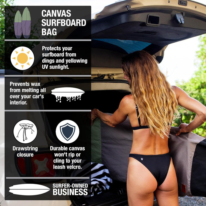 Ho Stevie! Canvas Surfboard Tasche Cover [Grösse und Farbe wählen] Schwarz/Grau/Grün 6'0", Schwarz/G
