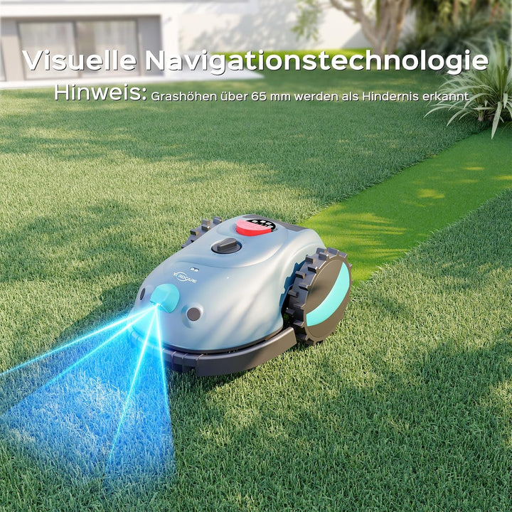 YARDCARE V100 Mähroboter ohne Begrenzungskabel, mit Vision-Navigation, Hindernisvermeidung(150 Arten