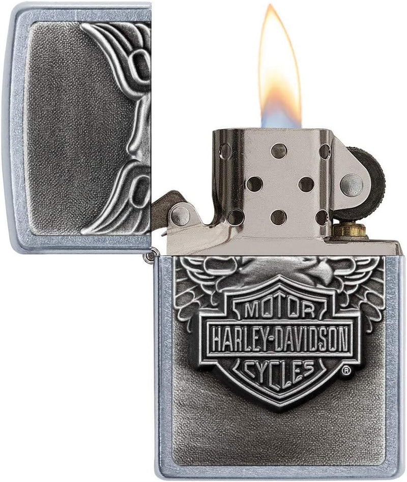 Zippo Harley-Davidson Eagle Wings Pocket Lighter Street Chrome, Street Chrome