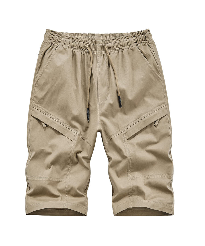 Herren Cargo Shorts aus Baumwolle Vintage Chino Shorts mit vielen Taschen Sommer Bermuda Kurze Hose