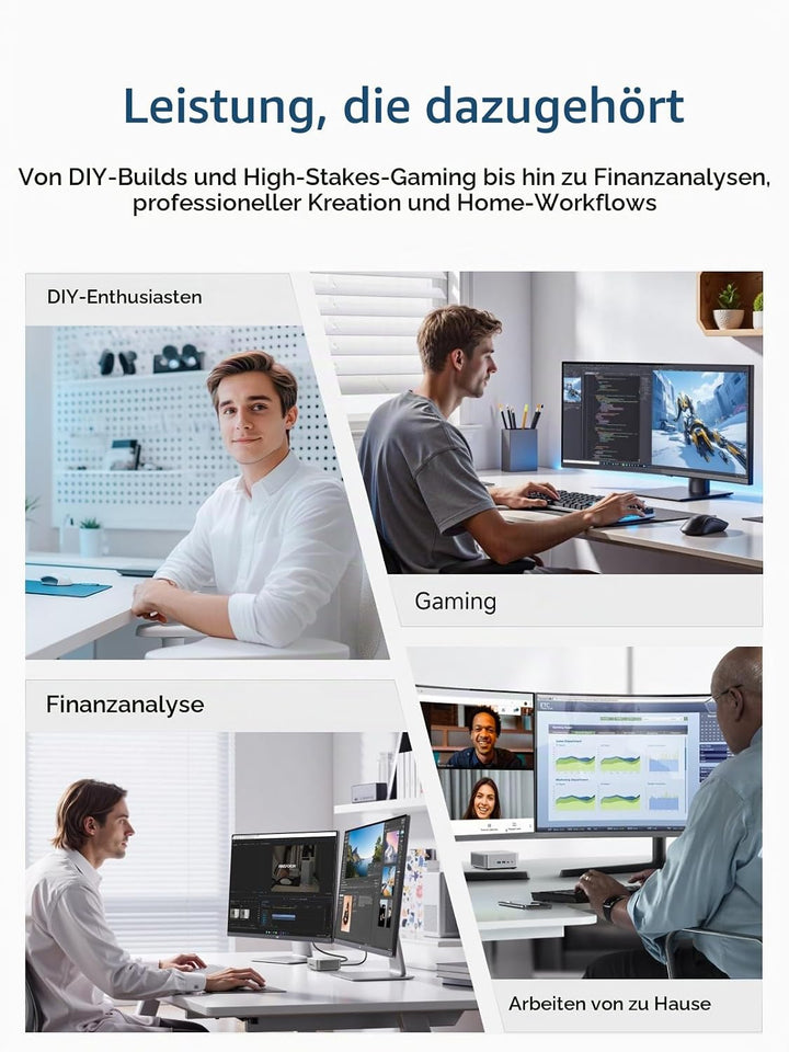MINIS FORUM AI Mini PC M1 Pro-285H mit Intel Core Ultra 9 Prozessor 285H (16C/16T, bis zu 5,4 GHz),