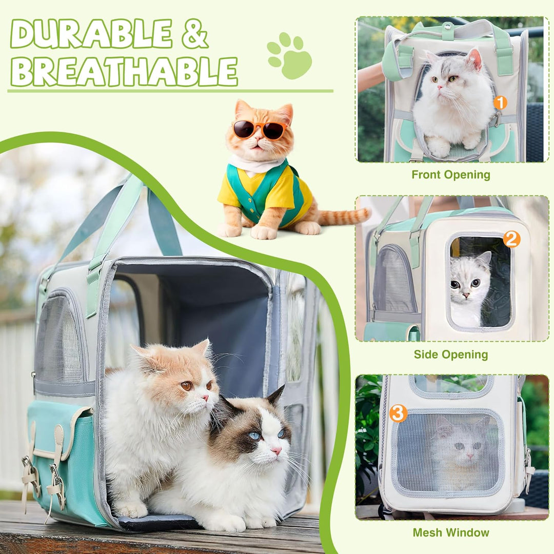 ALLSOPETS Haustier Rucksack mit Netzfenster Tragbare und Faltbare Hunderucksack für Katzen und Hunde