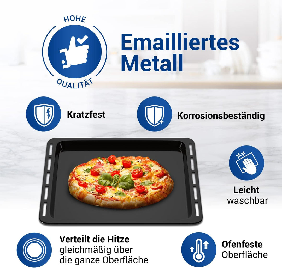 VIOKS Backblech Emailliert Backofen Ersatz für Whirlpоol 481010657929, Backblech