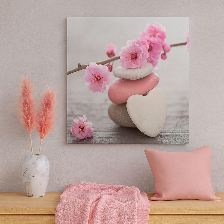 Bilder auf Leinwand 70x70cm Leinwandbild Yoga weiblich Blume Gesundheit Gross Wanddeko Bild Schlafzi