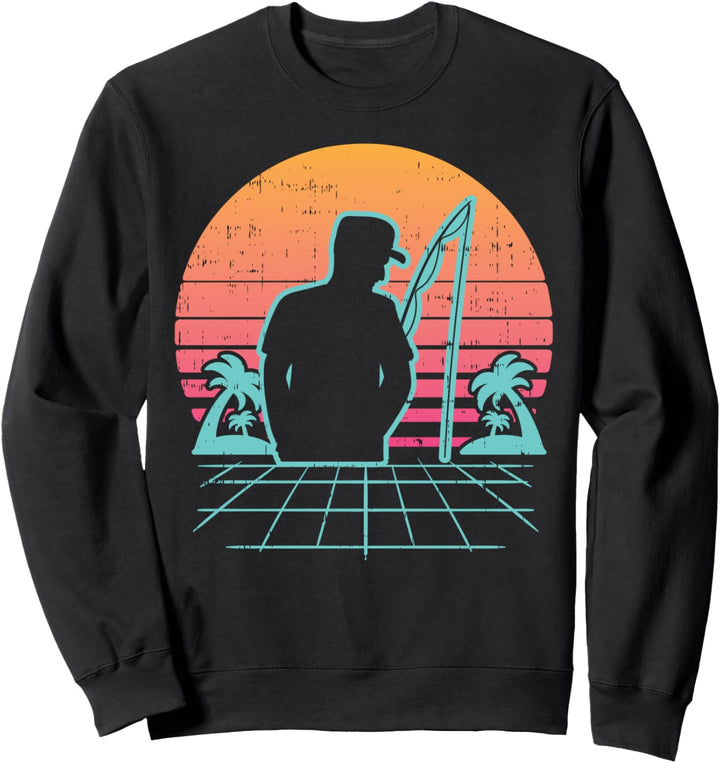 Vaporwave Aesthetic Fisherman Retro 80s Fishing Angler Gift Sweatshirt
