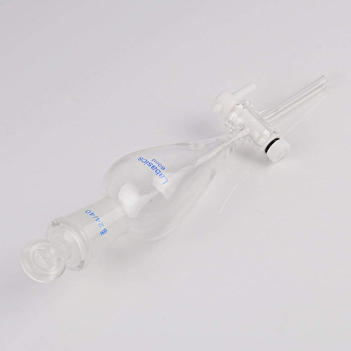 Labasics 60ml Borosilikatglas Konischer Scheidetrichter mit PTFE-Absperrhahn, Separatory Funnel 60 m