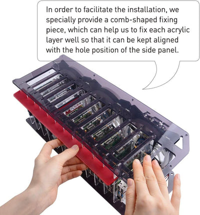 GeeekPi Raspberry Pi Cluster Gehäuse, Raspberry Pi Rack Gehäuse Stapelbares Gehäuse mit Lüfter 120 m