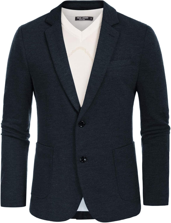 PJ PAUL JONES Sakko Herren Sportlich Klassisch British Blazer 2 Knöpfe Modern Strick Blazer Anzugjac