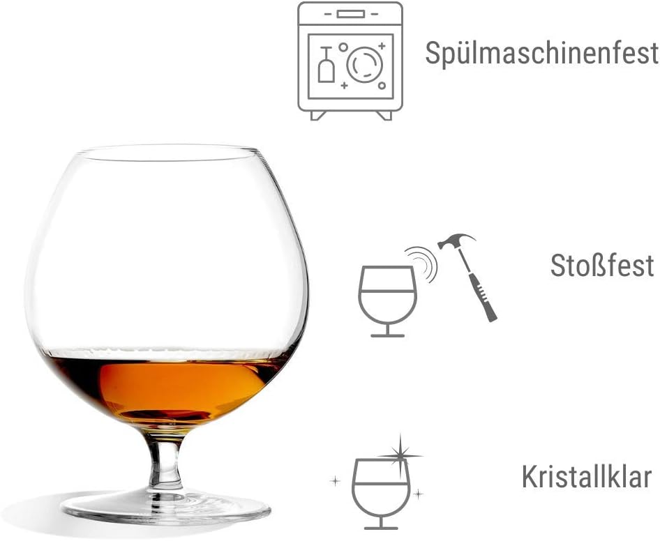 Stölzle Lausitz Cognacschwenker I 585 ml I 6er Set Cognac Gläser I spülmaschinenfest I edles bleifre
