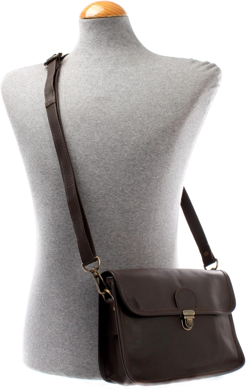 LECONI kleine Schultertasche Umhängetasche Damen Ledertasche Handtasche echtes Rindsleder 26x20x8cm