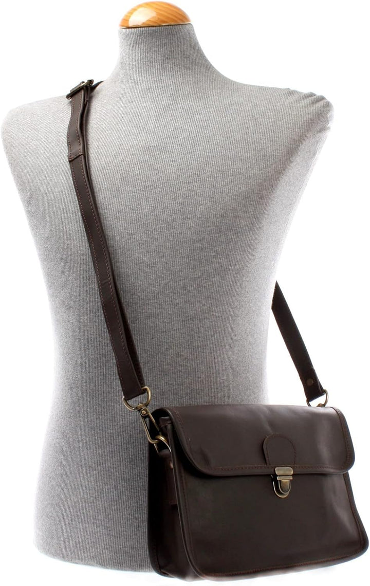 LECONI kleine Schultertasche Umhängetasche Damen Ledertasche Handtasche echtes Rindsleder 26x20x8cm