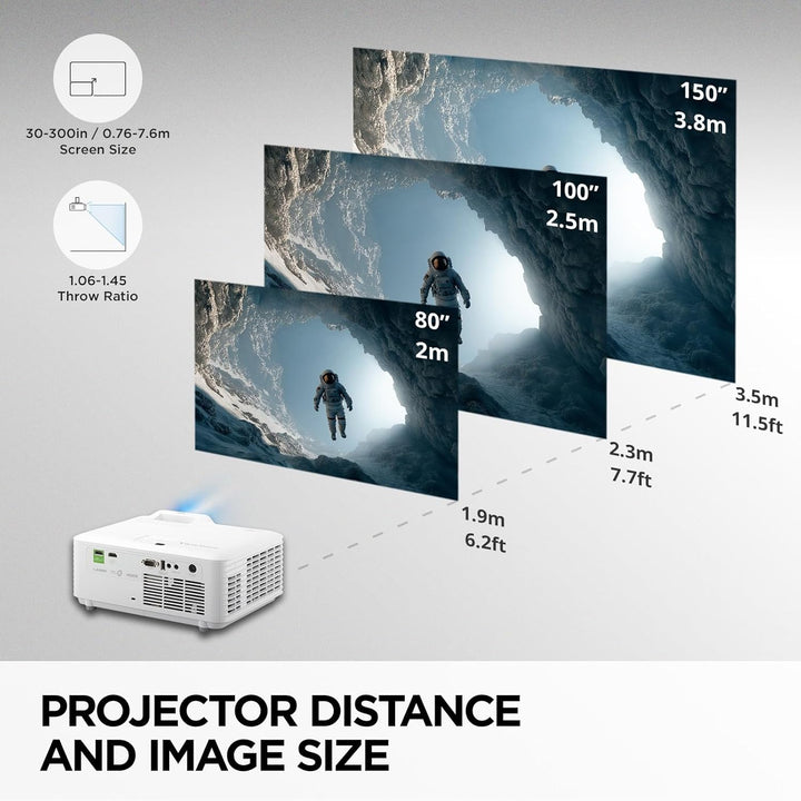 ViewSonic LX700-4K 4K Laser Projektor für Xbox Gaming und Heimkino, bis zu 300" grosses Bild, 3500 L