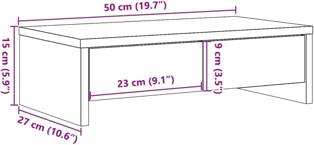 vidaXL Monitorständer, Schreibtischaufsatz mit Schubladen, Unterbau Bildschirm Laptop Ständer, Tisch