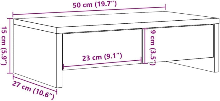 vidaXL Monitorständer, Schreibtischaufsatz mit Schubladen, Unterbau Bildschirm Laptop Ständer, Tisch