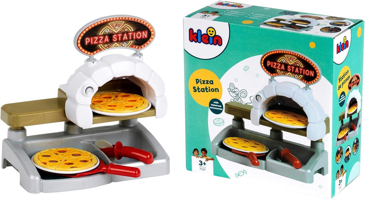 Theo Klein 7337 Pizza Station Kreatives Spielset mit Pizzarad, Teller & Pizzen Spielzeug für Kinder